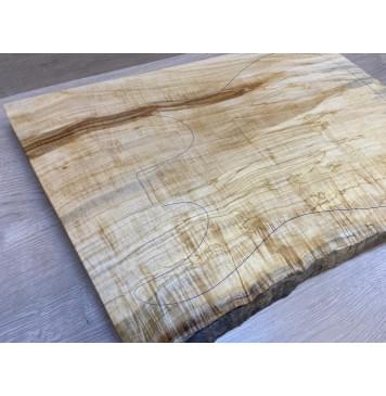 Клён Американский Волнистый заготовка корпуса Смешанный ААА Волна А 42х355х515 мм (Массив)-18