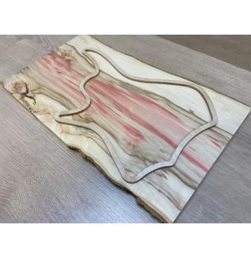 Клён Американский  заготовка на топ для Тревел гитары Смешанный АА 13х225х470 мм (Цельный)-8