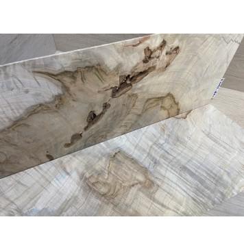 Клён Чёрный Явор, Волнистый заготовка на топ под заливку Смешанный А Волна ААА 3х180-175х мм - 2 шт. (книжкой)-3