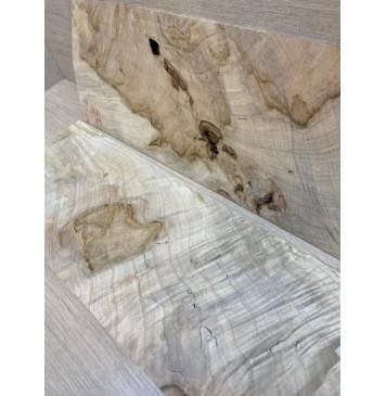 Клён Чёрный Явор, Волнистый заготовка на топ под заливку Смешанный А Волна ААА 3х180-175х мм - 2 шт. (книжкой)-1