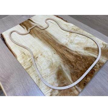 Клён Чёрный Явор, Волнистый заготовка на топ Смешанный АА Волна АА 19х194-145х530 мм - 2 шт. (книжкой)-11