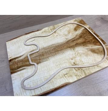 Клён Чёрный Явор, Волнистый заготовка на топ Смешанный АА Волна АА 19х194-145х530 мм - 2 шт. (книжкой)-12