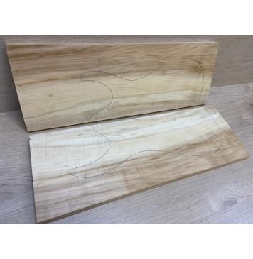 Клён Американский Волнистый заготовка на топ Радиал А Волна А 18х190х540-525 мм - 2 шт. (книжкой)-4
