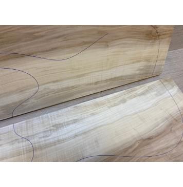 Клён Американский Волнистый заготовка на топ Радиал А Волна А 18х190х540-525 мм - 2 шт. (книжкой)-5