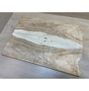 Клён Американский Волнистый заготовка на топ Смешанный А Волна ААА 20.5х180х500 мм - 2 шт. (книжкой) Уценка-трещины-5