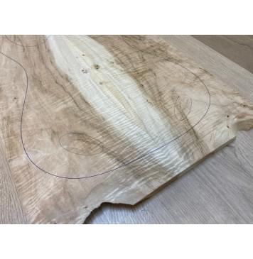 Клён Американский Волнистый заготовка на топ Смешанный А Волна ААА 20.5х180х500 мм - 2 шт. (книжкой) Уценка-трещины-6