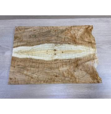 Клён Американский Волнистый заготовка на топ Смешанный А Волна ААА 20.5х180х500 мм - 2 шт. (книжкой) Уценка-трещины-13