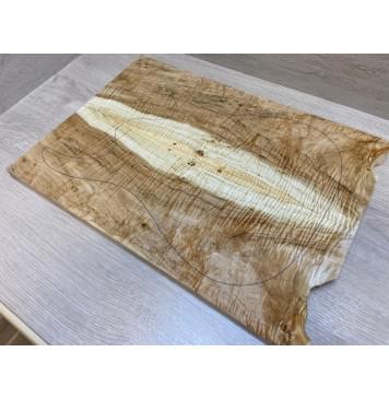 Клён Американский Волнистый заготовка на топ Смешанный А Волна ААА 20.5х180х500 мм - 2 шт. (книжкой) Уценка-трещины-0