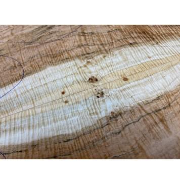 Клён Американский Волнистый заготовка на топ Смешанный А Волна ААА 20.5х180х500 мм - 2 шт. (книжкой) Уценка-трещины-15