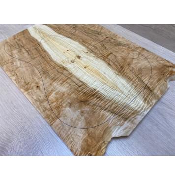 Клён Американский Волнистый заготовка на топ Смешанный А Волна ААА 20.5х180х500 мм - 2 шт. (книжкой) Уценка-трещины-4