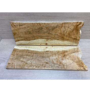 Клён Американский Волнистый заготовка на топ Смешанный А Волна ААА 20.5х180х500 мм - 2 шт. (книжкой) Уценка-трещины-2