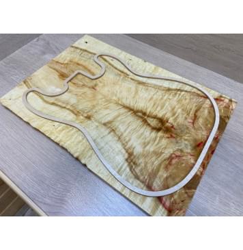 Клён Американский Волнистый заготовка на топ Смешанный ААА Волна ААА 15х182-170х525 мм - 2 шт. (книжкой)-0