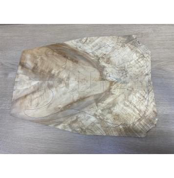 Клён Американский Волнистый заготовка на топ Смешанный А Волна АА 8х187-130х500 мм - 2 шт. (книжкой)-0