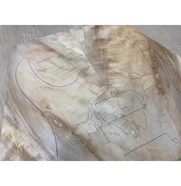 Клён Американский Волнистый заготовка на топ Смешанный А Волна АА 8х187-130х500 мм - 2 шт. (книжкой)-4