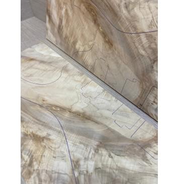 Клён Американский Волнистый заготовка на топ Смешанный А Волна АА 8х187-130х500 мм - 2 шт. (книжкой)-5