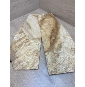 Клён Американский Волнистый заготовка на топ Смешанный А Волна АА 8х187-130х500 мм - 2 шт. (книжкой)-7