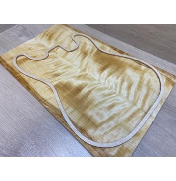 Берёза Пламенная заготовка на топ Радиал АА Волна АА 16х180-162х535 мм - 2шт (книжкой)-11