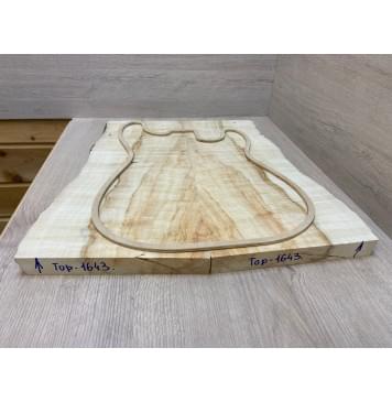 Клён Американский Волнистый заготовка на топ Смешанный АА Волна АА 26х225-165х495-500 мм - 2 шт. (книжкой)-2