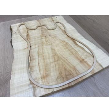 Клён Американский Волнистый заготовка на топ Смешанный АА Волна АА 26х225-165х495-500 мм - 2 шт. (книжкой)-3