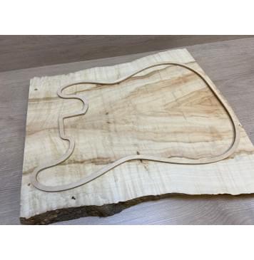 Клён Американский Волнистый заготовка на топ Смешанный АА Волна АА 26х225-165х495-500 мм - 2 шт. (книжкой)-5