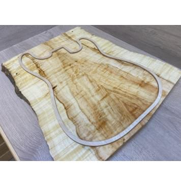 Клён Американский Волнистый заготовка на топ Смешанный АА Волна АА 26х225-165х495-500 мм - 2 шт. (книжкой)-0