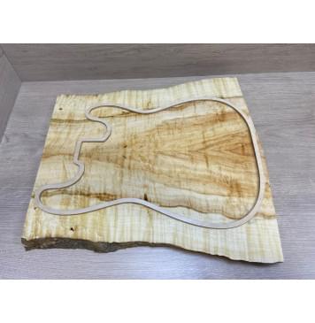 Клён Американский Волнистый заготовка на топ Смешанный АА Волна АА 26х225-165х495-500 мм - 2 шт. (книжкой)-11