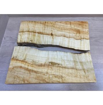 Клён Американский Волнистый заготовка на топ Смешанный АА Волна АА 26х225-165х495-500 мм - 2 шт. (книжкой)-12
