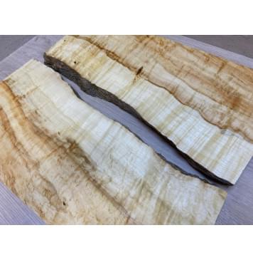 Клён Американский Волнистый заготовка на топ Смешанный АА Волна АА 26х225-165х495-500 мм - 2 шт. (книжкой)-13