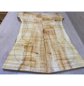 Клён Американский Волнистый заготовка на топ Смешанный АА Волна А 18х185-155-185х505 мм - 2 шт. (книжкой)-2