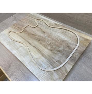 Клён Американский Волнистый заготовка корпуса Тангент А Волна А 48х400х565-555 мм (Массив)-0