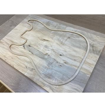 Клён Американский Волнистый заготовка корпуса Смешанный А Волна А 48.5х400х570-535 мм (Массив)-0