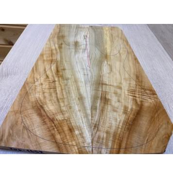 Клён Американский Волнистый заготовка на топ Смешанный АА Волна А 16х178-138х525 мм - 2 шт. (книжкой)-8