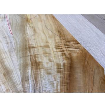 Клён Американский Волнистый заготовка на топ Смешанный АА Волна А 16х178-138х525 мм - 2 шт. (книжкой)-9