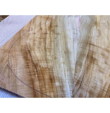 Клён Американский Волнистый заготовка на топ Смешанный АА Волна А 16х178-138х525 мм - 2 шт. (книжкой)-10