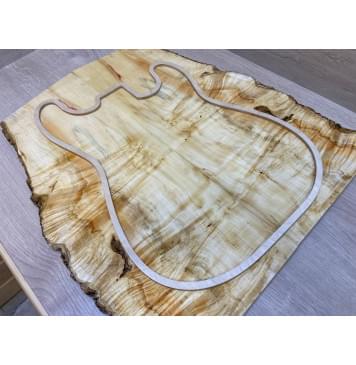 Клён Американский Каповый заготовка на топ Смешанный АА Кап АА 10х220-170х540-550 мм - 2 шт. (книжкой)-4