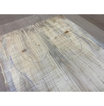 Клён Американский Волнистый заготовка на топ Смешанный АА Волна ААА 18х175-162х560 мм - 2 шт. (книжкой) АКЦИЯ-10