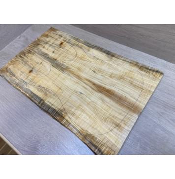 Клён Американский Волнистый заготовка на топ Смешанный АА Волна ААА 18х175-162х560 мм - 2 шт. (книжкой) АКЦИЯ-0