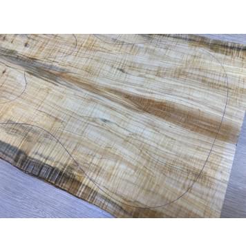 Клён Американский Волнистый заготовка на топ Смешанный АА Волна ААА 18х175-162х560 мм - 2 шт. (книжкой) АКЦИЯ-3