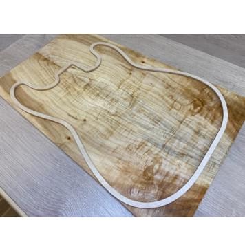 Клён Американский Волнистый заготовка на топ Смешанный А Волна А 15х175-157х550 мм - 2 шт. (книжкой)-0