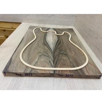 Орех Грецкий заготовка на топ Тангент ААА 22х198х510-530 мм - 2 шт. (книжкой)-8