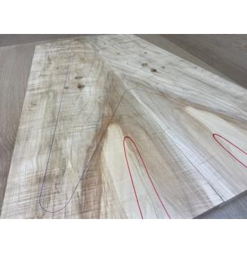 Клён Американский Волнистый заготовка на топ Смешанный А Волна АА 18х280-163х635-615 мм - 2 шт. (книжкой)-7