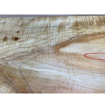 Клён Американский Волнистый заготовка на топ Смешанный А Волна АА 18х280-163х635-615 мм - 2 шт. (книжкой)-15