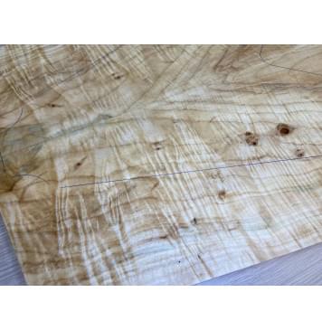 Клён Американский Волнистый заготовка на топ Смешанный А Волна АА 18х280-163х635-615 мм - 2 шт. (книжкой)-17