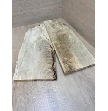 Клён Американский Волнистый заготовка на топ Смешанный А Волна А 14х215х570 мм - 2 шт. (книжкой) Уценка-трещины-10