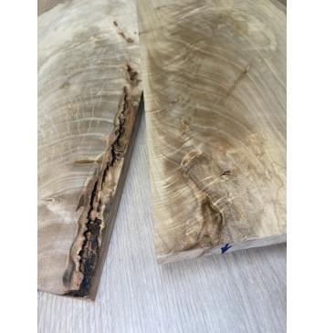 Клён Американский Волнистый заготовка на топ Смешанный А Волна А 14х215х570 мм - 2 шт. (книжкой) Уценка-трещины-11