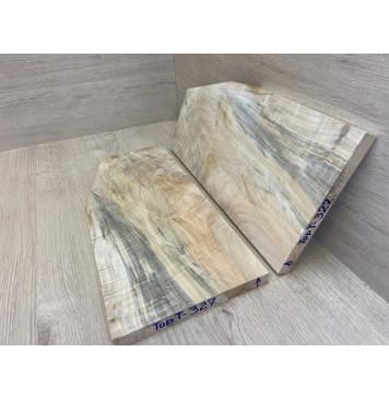 Клён Американский Волнистый заготовка на топ для Тревел гитары Смешанный А Волна АА 17х195-135х415 мм - 2 шт. (книжкой)-8