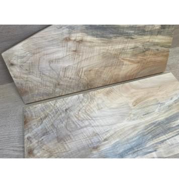 Клён Американский Волнистый заготовка на топ для Тревел гитары Смешанный А Волна АА 17х195-135х415 мм - 2 шт. (книжкой)-10