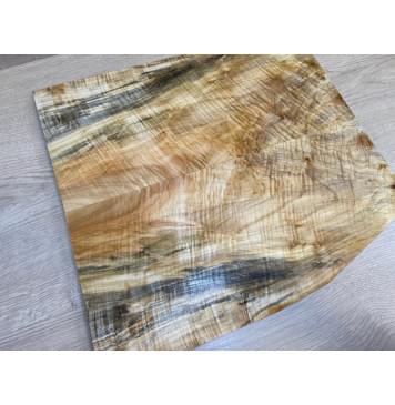 Клён Американский Волнистый заготовка на топ для Тревел гитары Смешанный А Волна АА 17х195-135х415 мм - 2 шт. (книжкой)-16