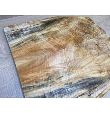 Клён Американский Волнистый заготовка на топ для Тревел гитары Смешанный А Волна АА 17х195-135х415 мм - 2 шт. (книжкой)-17