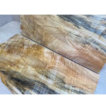 Клён Американский Волнистый заготовка на топ для Тревел гитары Смешанный А Волна АА 17х195-135х415 мм - 2 шт. (книжкой)-5